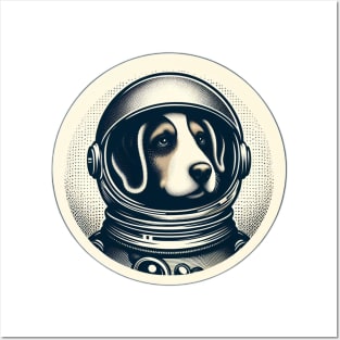 astronaut dog Posters and Art